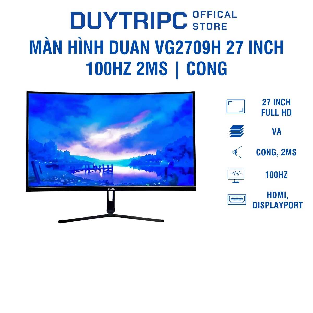 Màn Hình Cong Duan VG2709H 27 Inch 100Hz 2ms – Trải Nghiệm Hình Ảnh Sống Động, Giá Rẻ